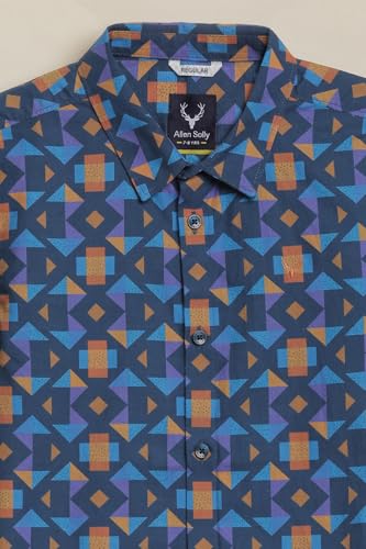 Boys Blue Print Casual Shirt