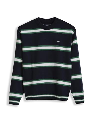 Allen Solly Boy's Acrylic Crew Neck Sweater (ABSWEOSFX32169_Navy