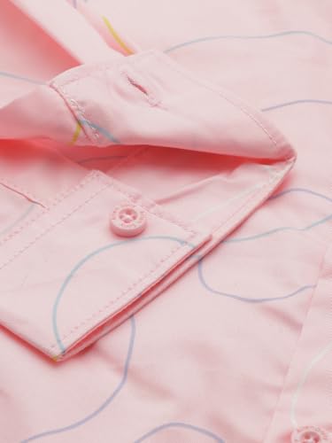 Boys Pink Print Casual Shirt