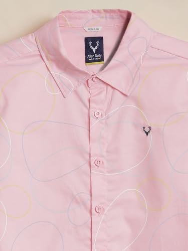 Boys Pink Print Casual Shirt