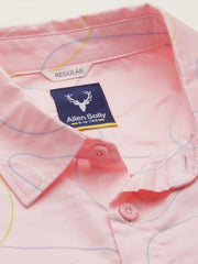 Boys Pink Print Casual Shirt