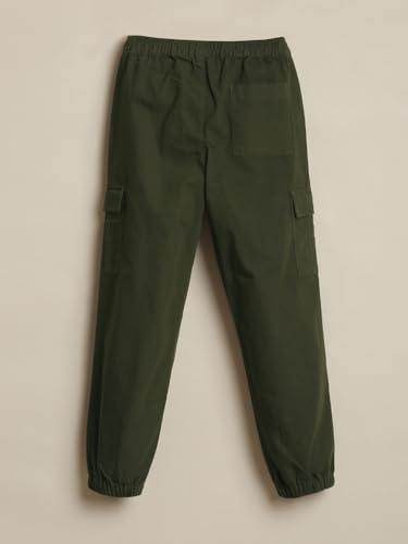 Allen Solly Boy's Slim Casual Pants (ABTFESLFO68663_Olive