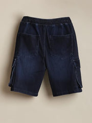 Boys Navy Solid Shorts