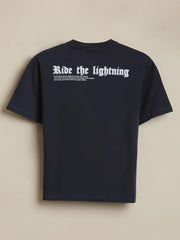 Boys Navy Graphic Print Crew Neck T-Shirt