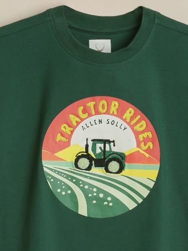 Boys Green Graphic Print Crew Neck T-Shirt