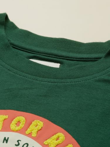Boys Green Graphic Print Crew Neck T-Shirt