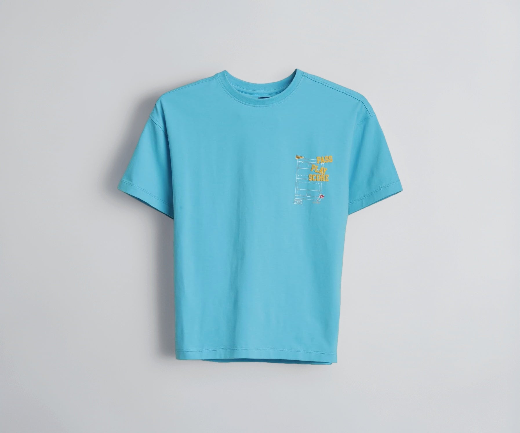 Boys Light Blue Graphic Print Crew Neck T-Shirt