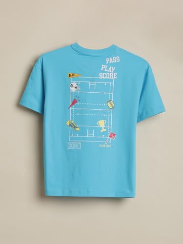 Boys Light Blue Graphic Print Crew Neck T-Shirt