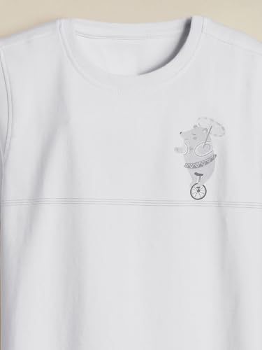 Boys White Graphic Print Crew Neck T-Shirt