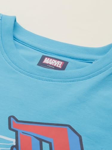 Boys Light Blue Graphic Print Crew Neck T-Shirt