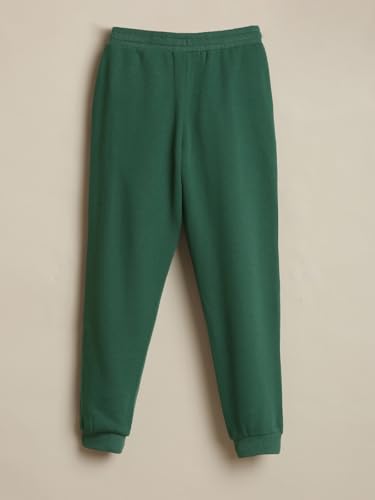 Boys Green Solid Track Pants