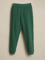 Boys Green Solid Track Pants