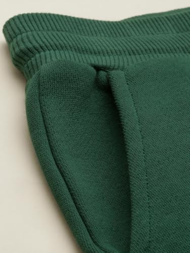 Boys Green Solid Track Pants