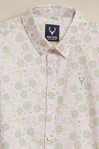 Boys Beige Print Casual Shirt