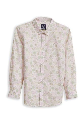 Boys Beige Print Casual Shirt