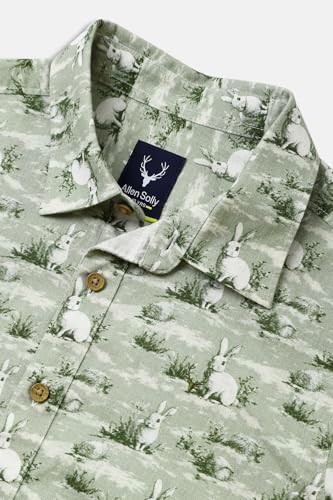 Boys Green Print Casual Shirt