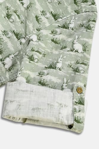 Boys Green Print Casual Shirt