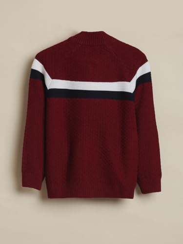 Allen Solly Boys Maroon Patterned Sweater