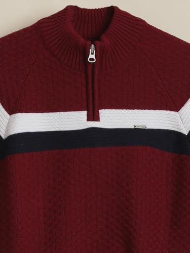 Allen Solly Boys Maroon Patterned Sweater