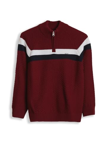 Allen Solly Boys Maroon Patterned Sweater