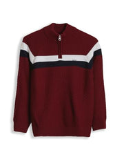 Allen Solly Boys Maroon Patterned Sweater