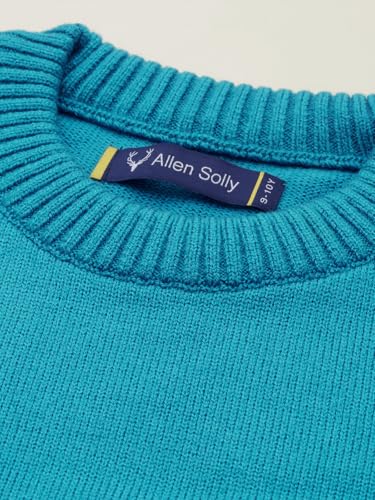 Allen Solly boys' blue acrylic crew neck sweater, winterwear pullover with ribbed cuffs and classic fit, suitable for boys.