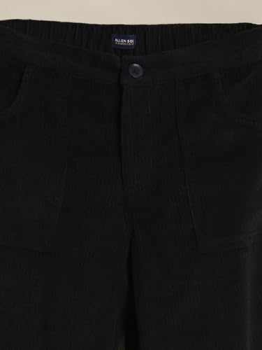 Boys Black Solid Trousers