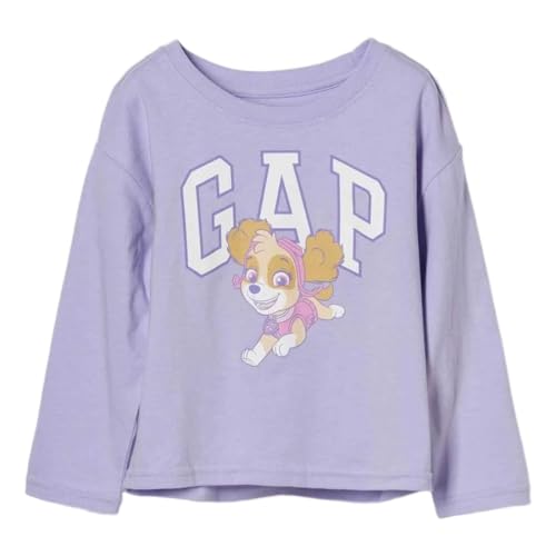 Girls' Paw Patrol Graphic Print Drop-Shoulder Crew Neck T-Shirt, Lt. Purple, 2Y