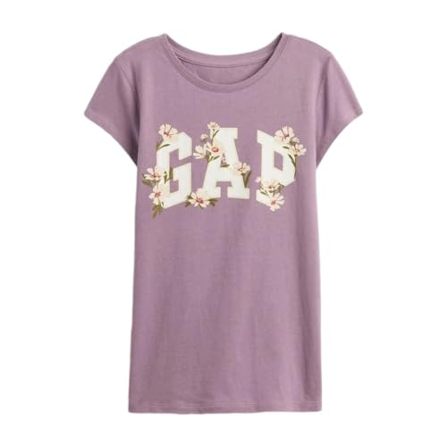 Girls' Logo Round Neck Longline T-Shirt, Purple, L