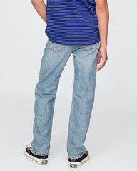 Boys' Mid Wash Straigh Fit Jeans, Light Blue, 8Y