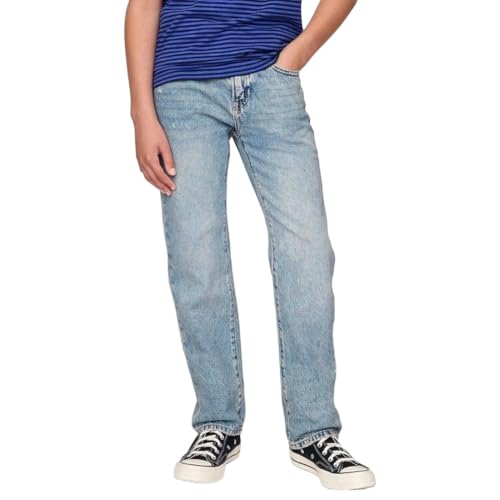 Boys' Mid Wash Straigh Fit Jeans, Light Blue, 8Y