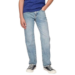 Boys' Mid Wash Straigh Fit Jeans, Light Blue, 8Y