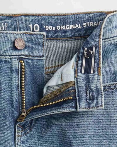 Boys' Mid Rise Faded Jeans, Medium Blue, 10Y