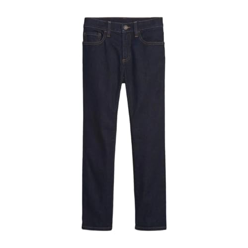 Boys Heavy-Wash Straight-Fit Jeans, Dark Blue, 10Y