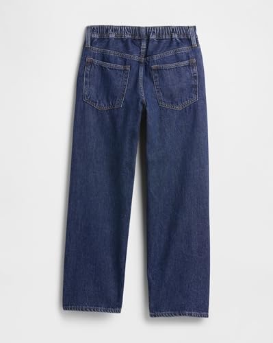 Dark blue boys' relaxed fit heavy-wash jeans from Gap, size 10 years, with classic five-pocket style and durable denim fabric.