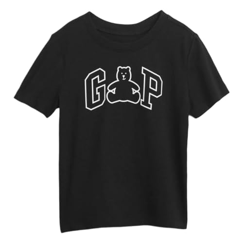 Boy's Graphic Printed Half Sleeve Round Neck Relaxed fit T-Shirt,Black,2Y