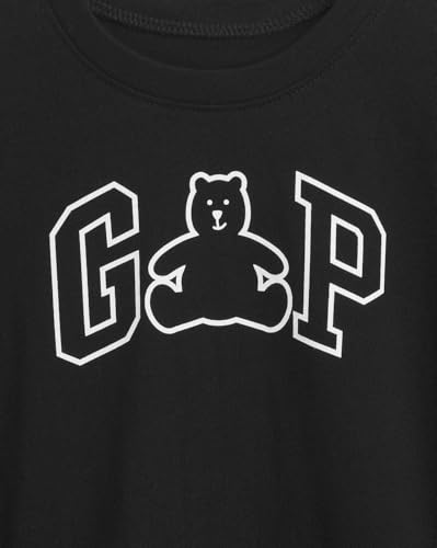 Boy's Graphic Printed Half Sleeve Round Neck Relaxed fit T-Shirt,Black,2Y