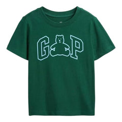 Boy's Graphic Printed Half Sleeve Round Neck Relaxed fit T-Shirt,Green,2Y
