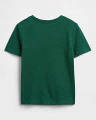 Boy's Graphic Printed Half Sleeve Round Neck Relaxed fit T-Shirt,Green,2Y
