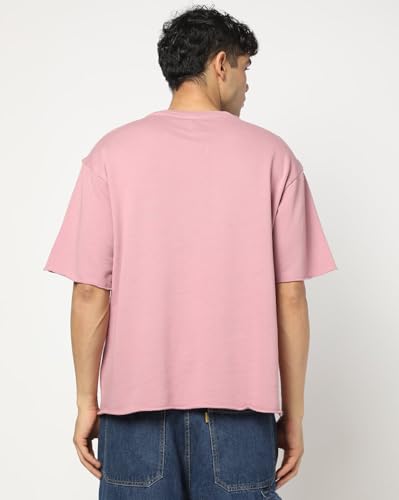 GAP Men's Embroidered Half Sleeve Round Neck Oversized fit T-Shirt