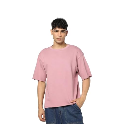 GAP Men's Embroidered Half Sleeve Round Neck Oversized fit T-Shirt