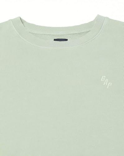 GAP Men's Embroidered Half Sleeve Round Neck Oversized fit T-Shirt,Lt. Green,XXL
