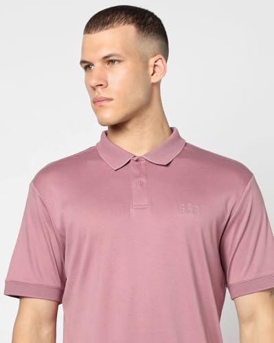 Men Slim Fit Polo T-Shirt, Light Purple, S