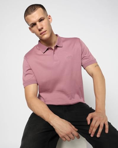 Men Slim Fit Polo T-Shirt, Light Purple, S