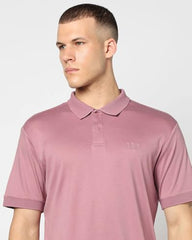Men Slim Fit Polo T-Shirt, Light Purple, S