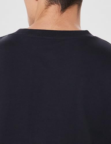 GAP Men's Embroidered Half Sleeve Round Neck Oversized fit T-Shirt,Black,S