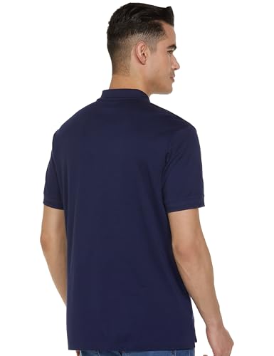 GAP Men's Printed Half Sleeve Polo Neck Slim fit T-Shirt,Navy,L