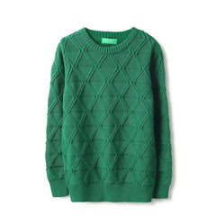 United Colors of Benetton Regular Fit Round Neck Textured Tonal Diamond Structure Sweater - Goyalsons ShopMax