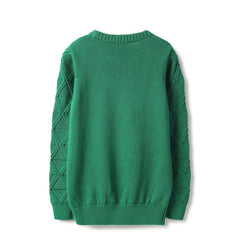 United Colors of Benetton Regular Fit Round Neck Textured Tonal Diamond Structure Sweater - Goyalsons ShopMax