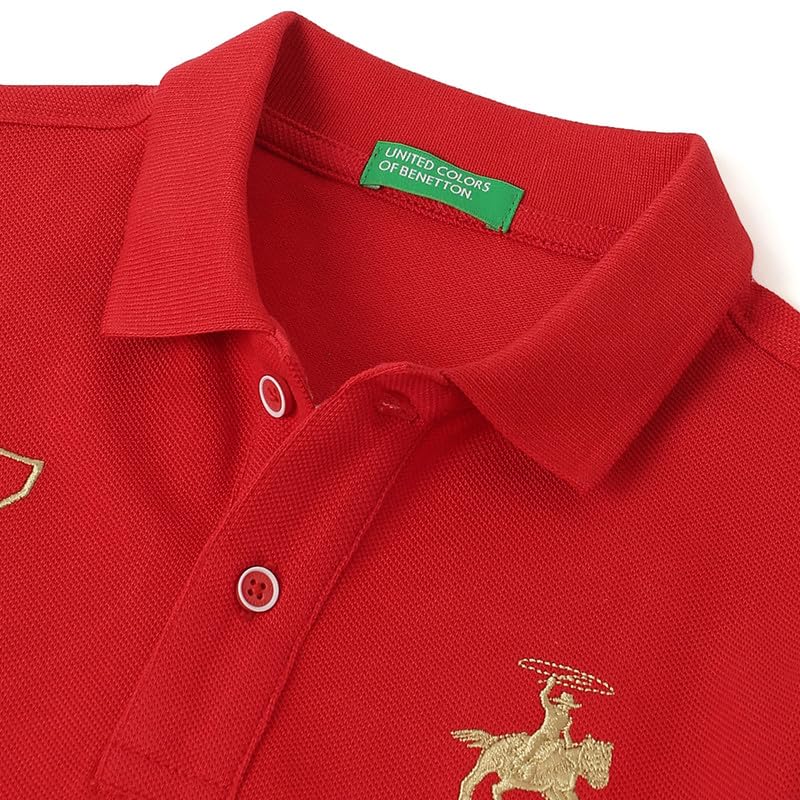 United Colors of Benetton Regular Fit Polo Neck Embroidered T-Shirt